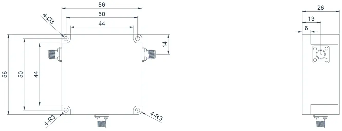 1.0~2.0GHz 宽带同轴环行器外观