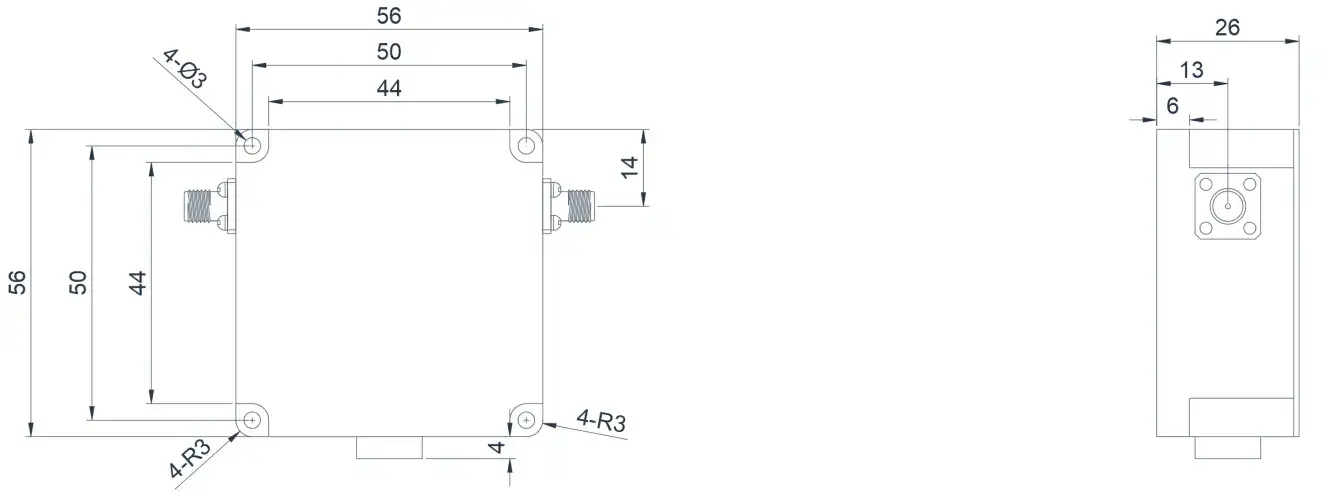 1.0~2.0GHz 宽带同轴隔离器外观