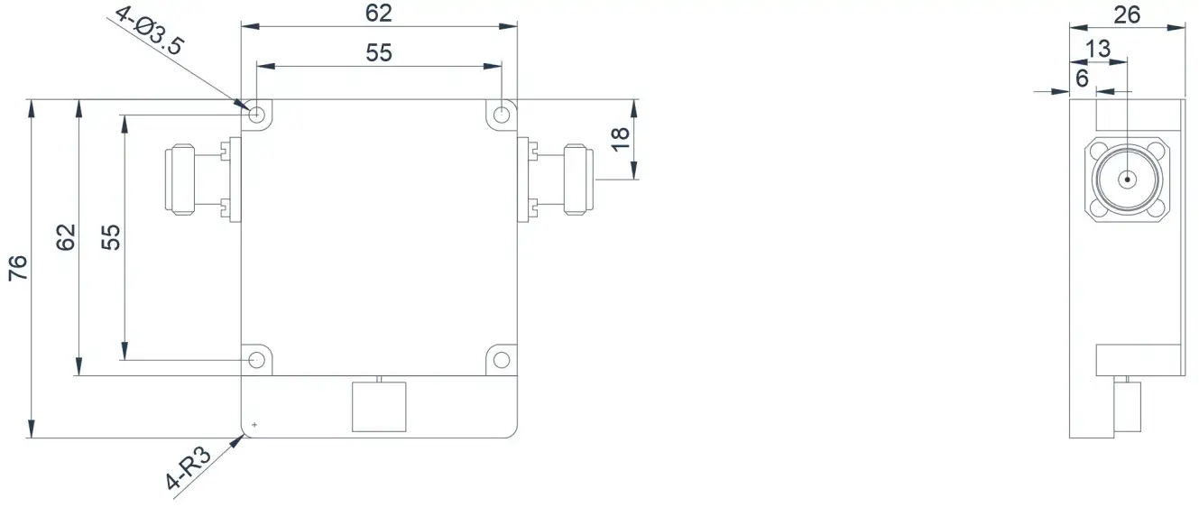 0.2~0.5GHz 高功率同轴隔离器外观