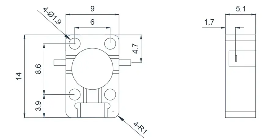 8.0~18.0GHz 带线隔离器外观