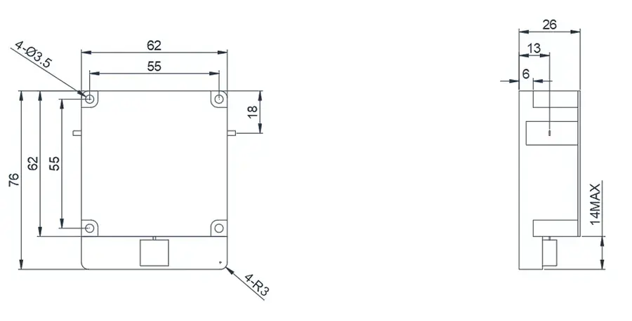 3.5~5.0GHz 微带环行器外观