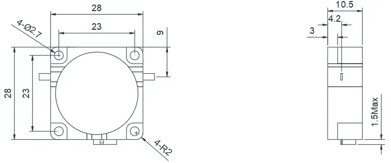 0.45~1.0GHz 典型带线隔离器外观