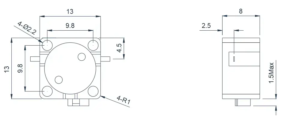 1.8~3.5GHz 典型带线隔离器外观