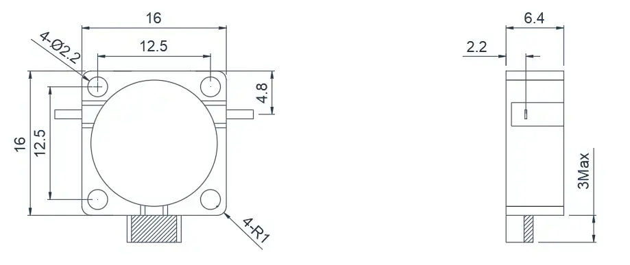 2.5~5.0GHz 典型带线隔离器外观