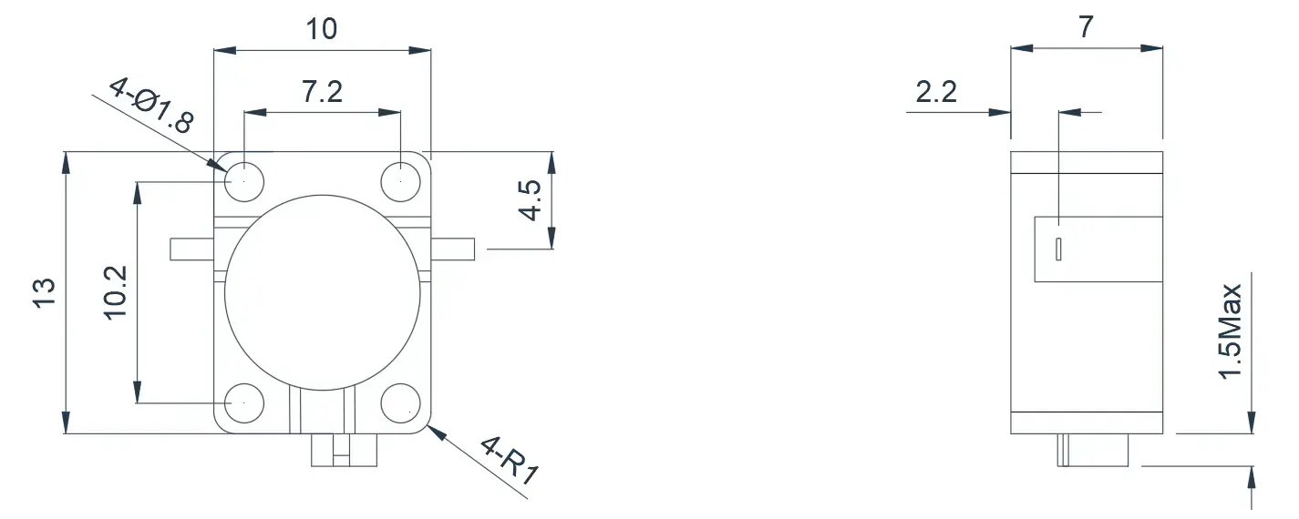 2.6~4.0GHz 典型带线隔离器外观