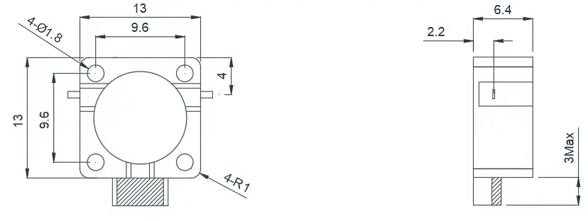 4.0~8.0GHz 典型带线隔离器外观