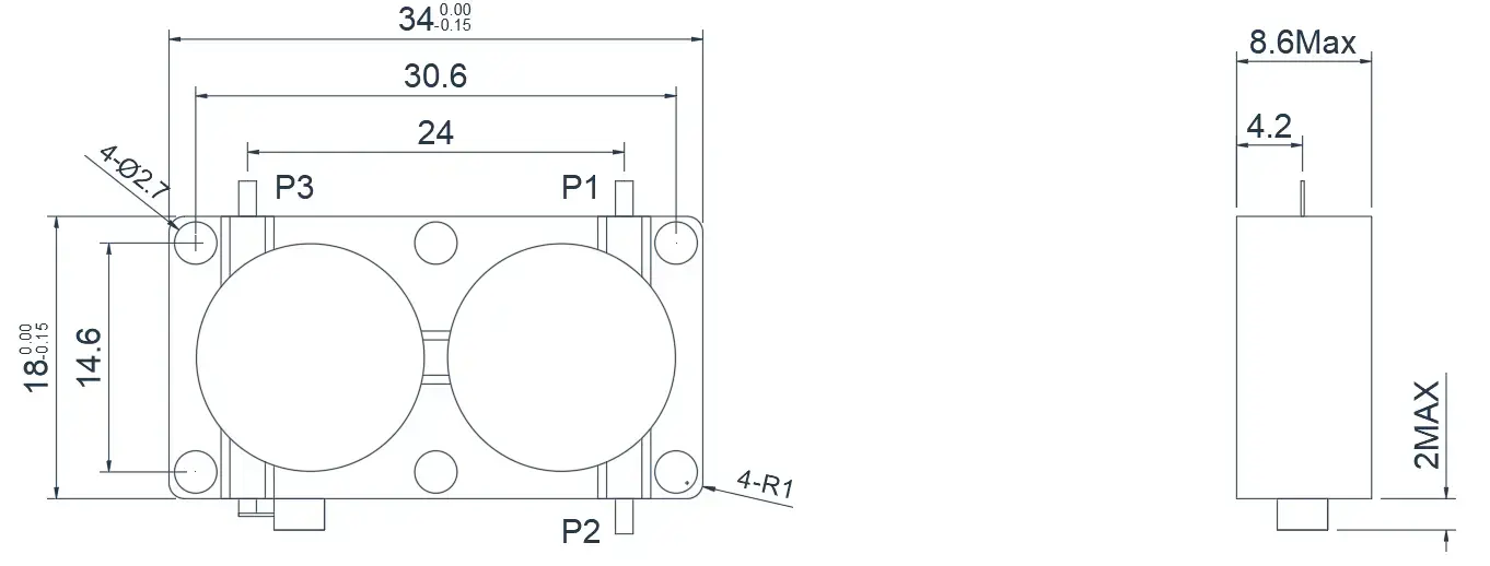 1.2~1.4GHz 典型带线双结环行器外观