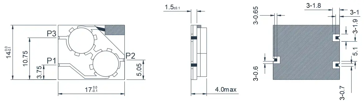 5.0~6.0GHz SMT 微波双结环行器外观