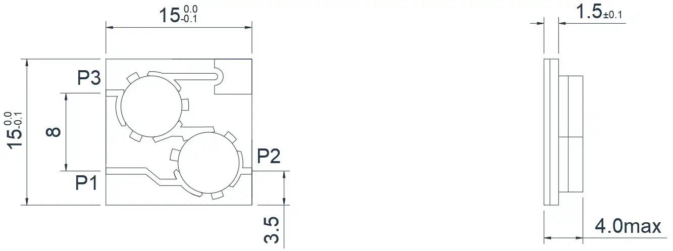 5.0~6.0GHz 典型双结微带环行器外观
