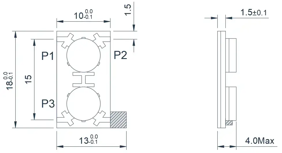 5.0~6.0GHz 典型双结微带环行器外观