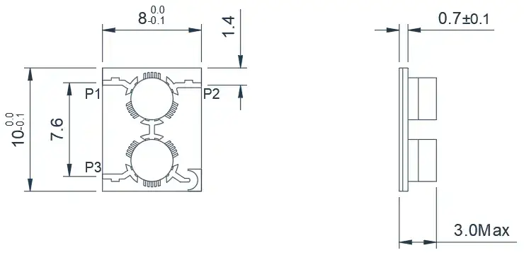 8.0~12.0GHz 典型双结微带环行器外观