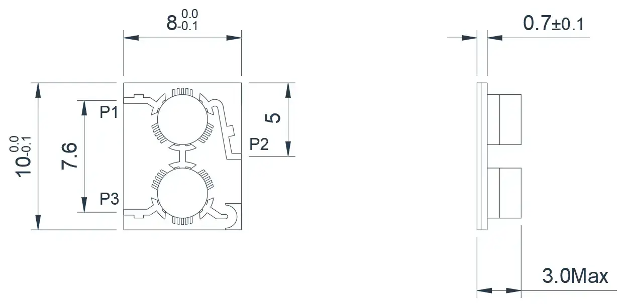8.0~12.0GHz 典型双结微带环行器外观