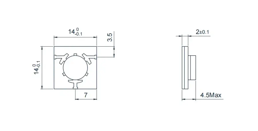 2.7~4.0GHz 微带环行器外观