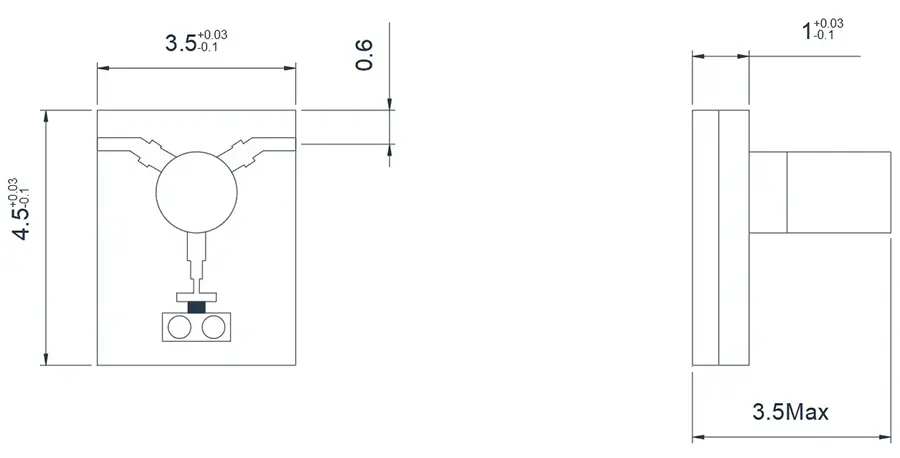 28.0~40.0GHz 典型微带 'T' 结隔离器