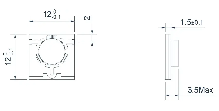 3.4~5.5GHz 典型微带 'T' 结隔离器