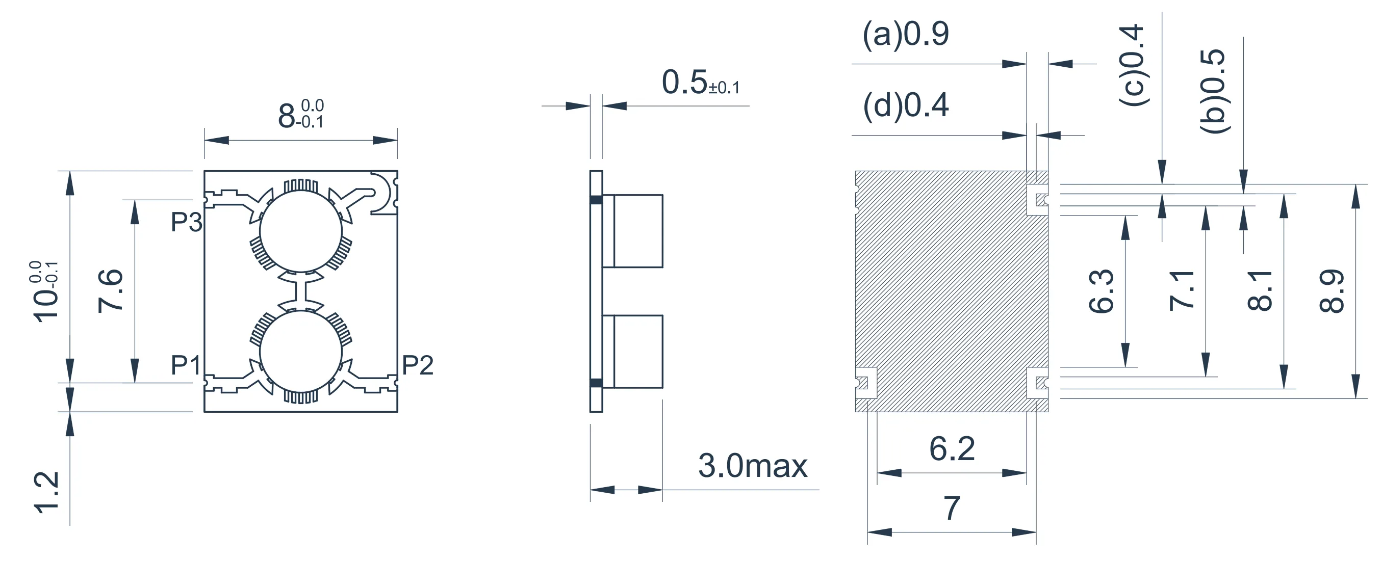 8.5-10.5GHz 双结微带环行器规格图