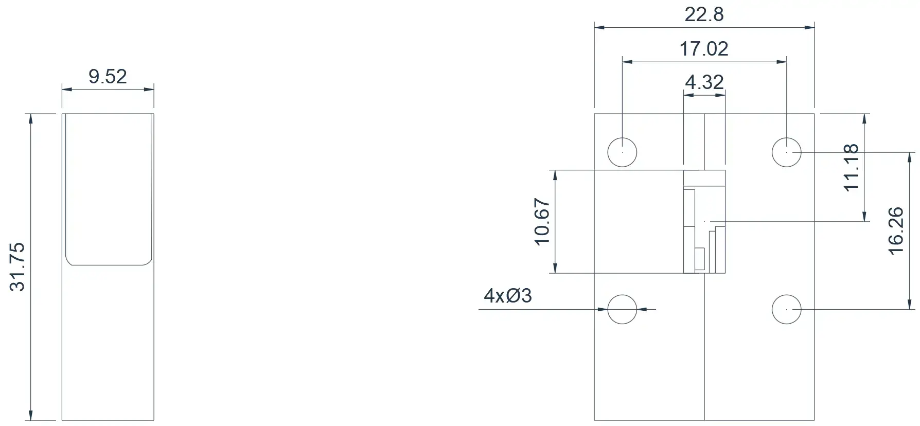 WR42(17.7~26.5GHz) 小型化波导隔离器外观