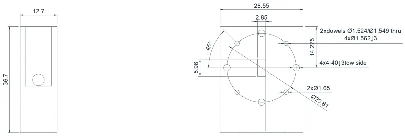 WR-22(40.5~43.5GHz) 小型化波导隔离器外观